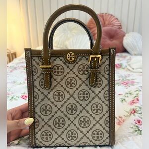 Tory Burch Mini T Monogram Jacquard Tote Bag